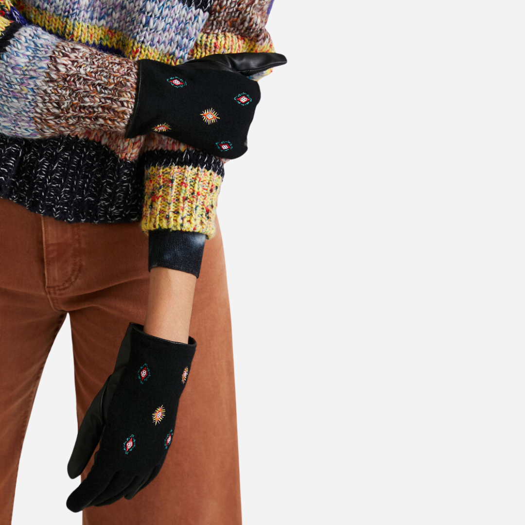 Guante Dama Desigual Negro