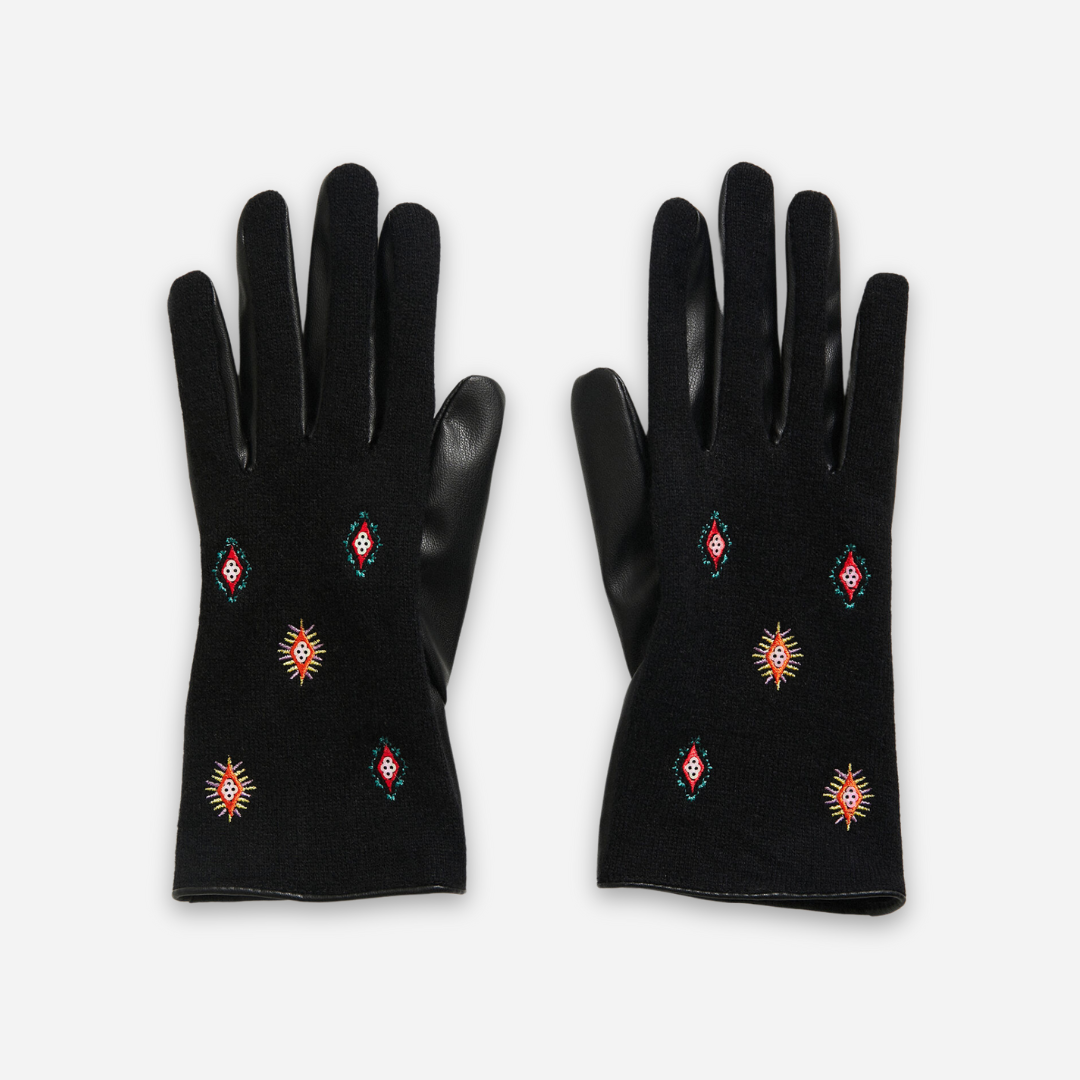 Guante Dama Desigual Negro