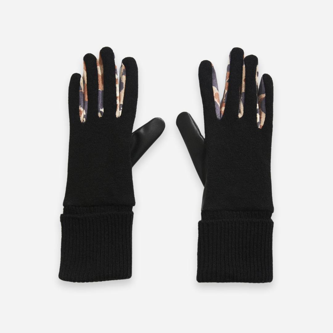 Guante Dama Desigual Negro