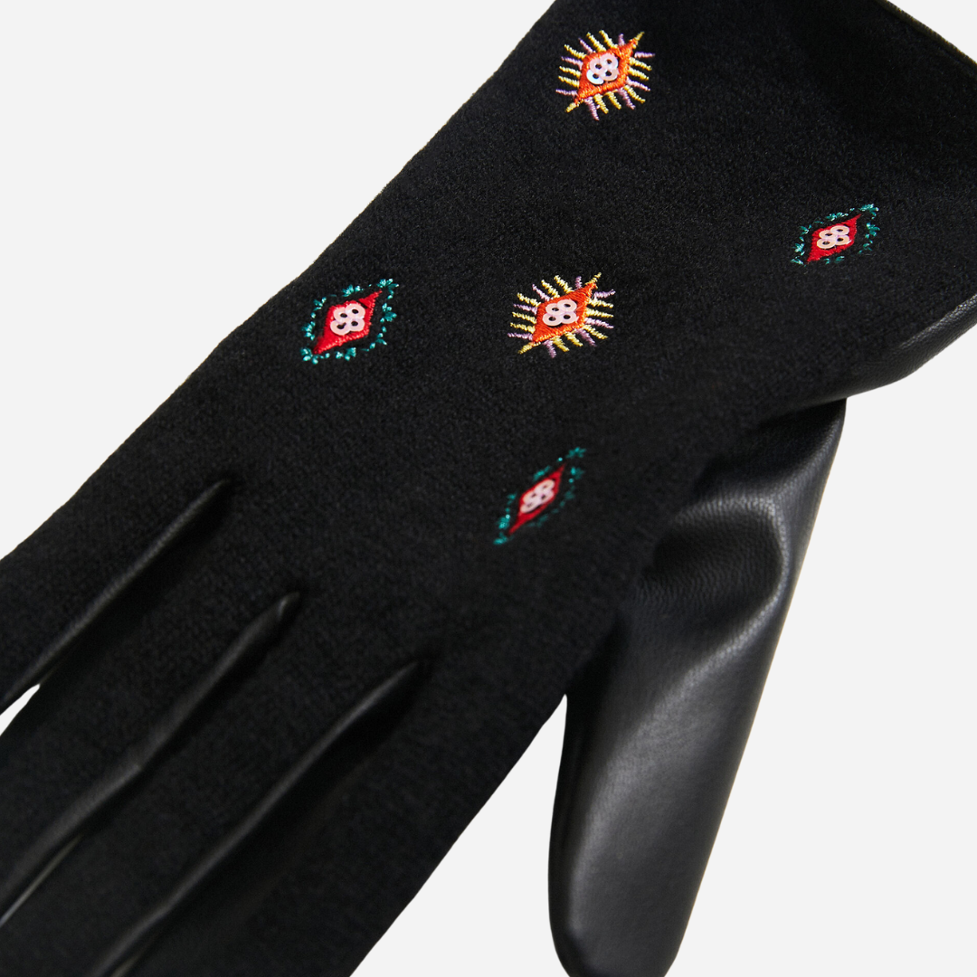 Guante Dama Desigual Negro
