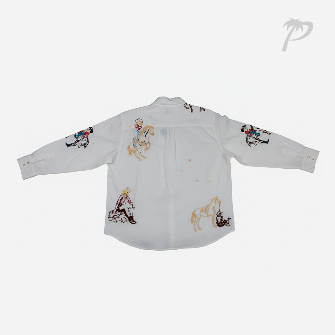 Camisa de Dama Blueb Off-White