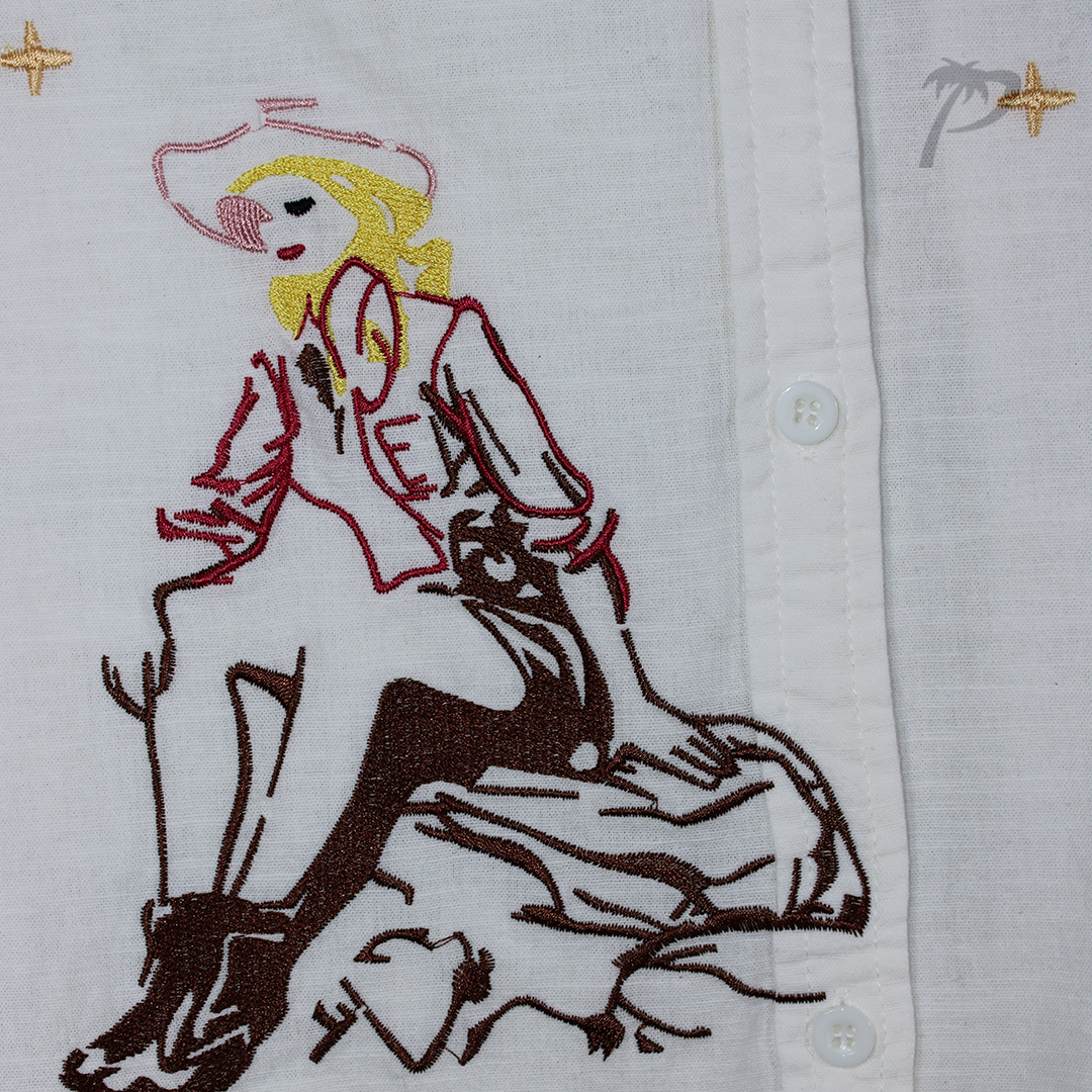 Camisa de Dama Blueb Off-White