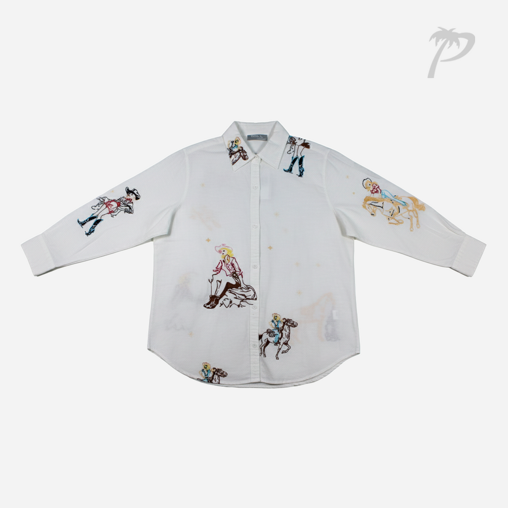 Camisa de Dama Blueb Off-White