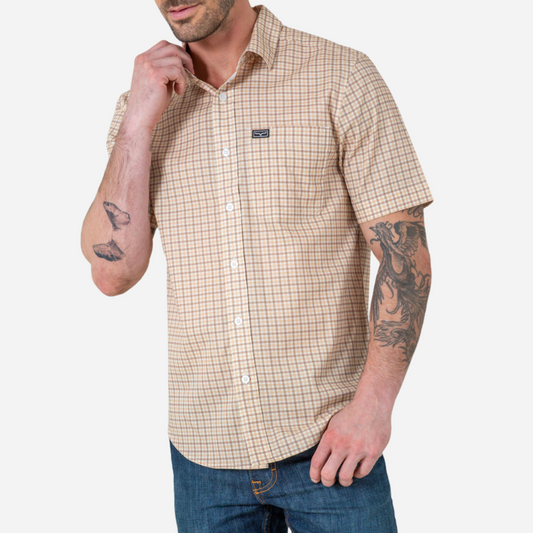 Camisa Caballero Kimes Ranch Tucco Mini Check Khaki