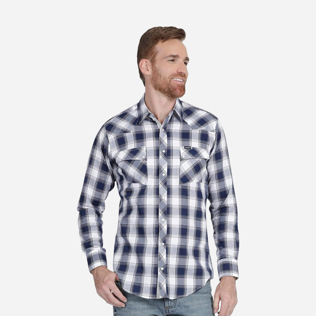 Camisa Caballero Wrangler Azul