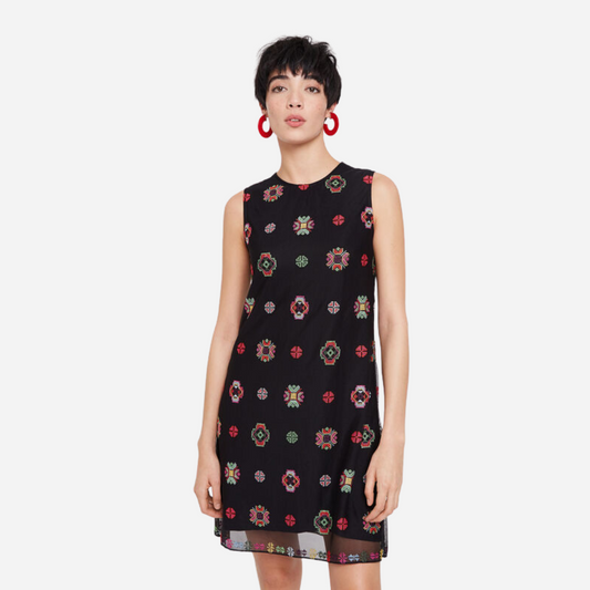 Vestido Dama Desigual Negro