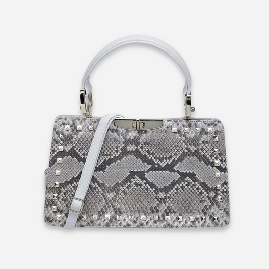 Bolso Dama Cuadra Piton Blanco