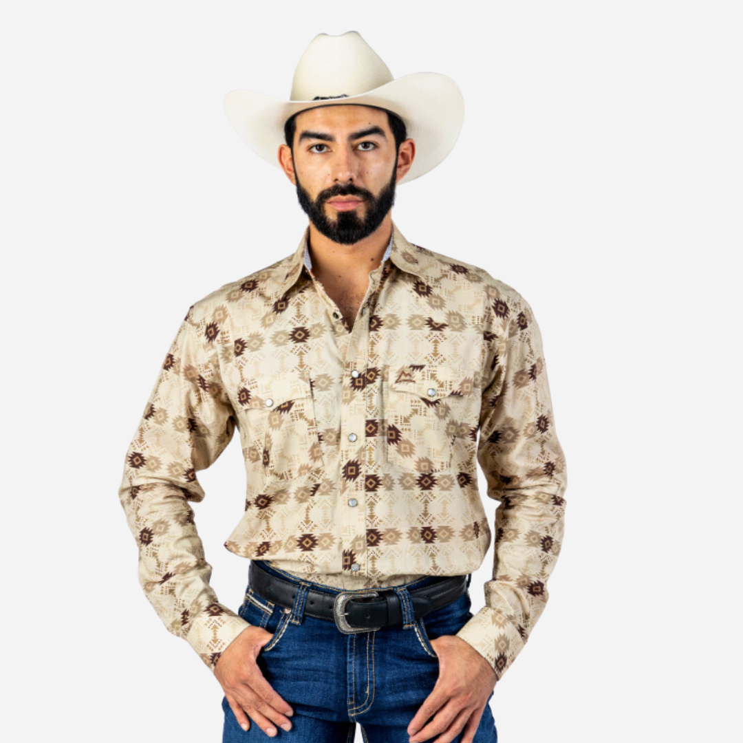 Camisa Caballero Denver Tribal Azteca Bznavpt01