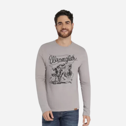 Playera Caballero Wrangler Gris