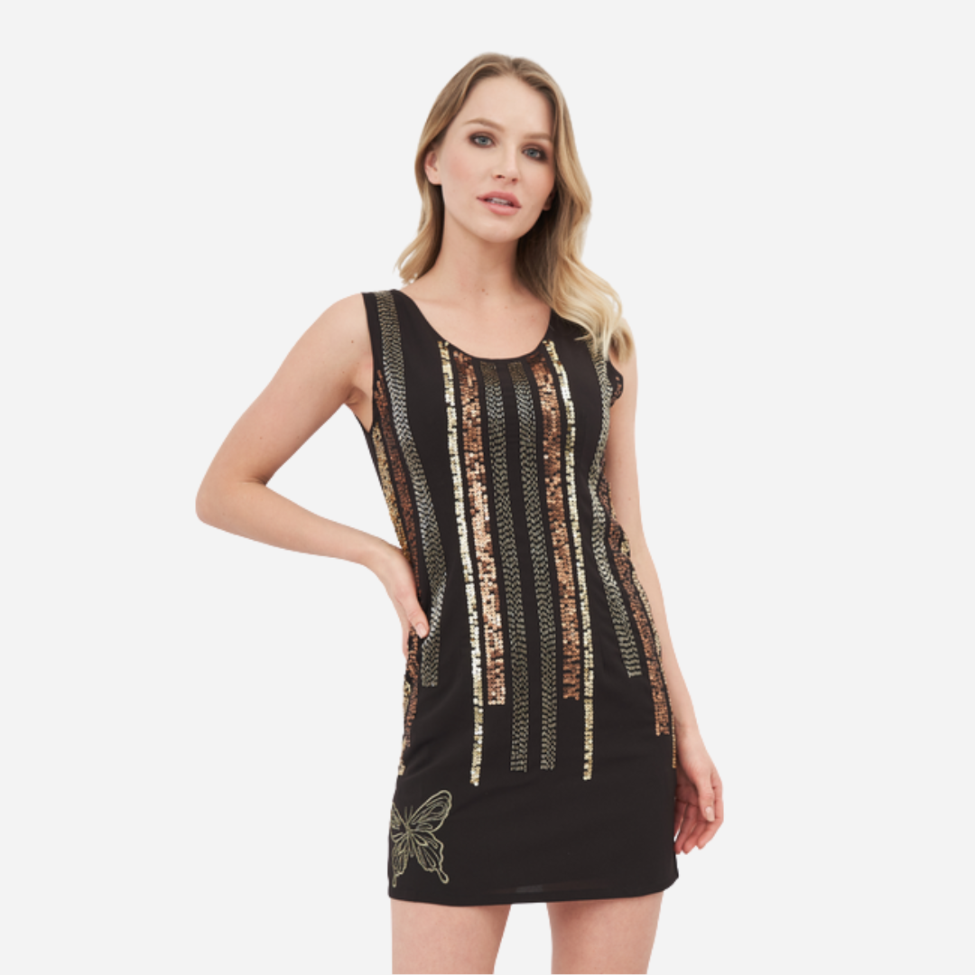 Vestido Dama Desigual Negro