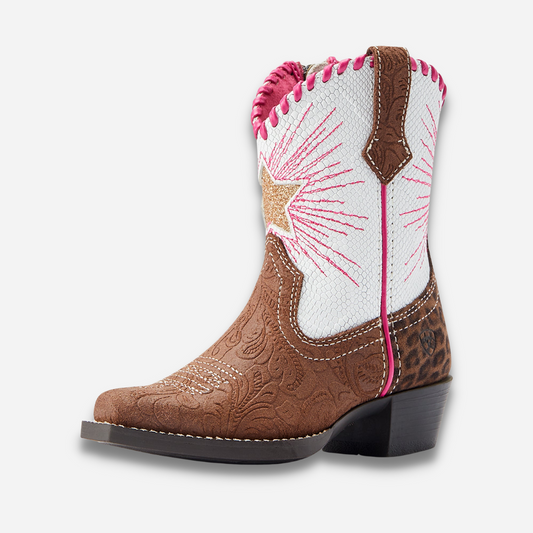 Bota Niña Ariat Brown-Floral-Emboss