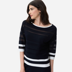 Blusa Dama Joseph Ribkoff Blue Minuit Vanille