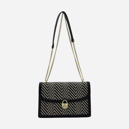 Bolsa Dama Mm Italy Negro-Beige