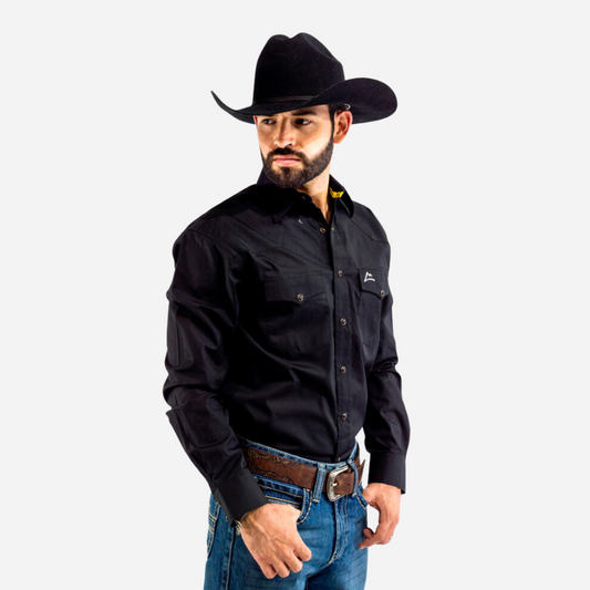 Camisa Caballero Denver Negro Blanco