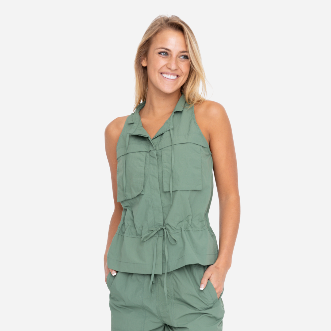 Chaleco Dama Mono B Dark Basil