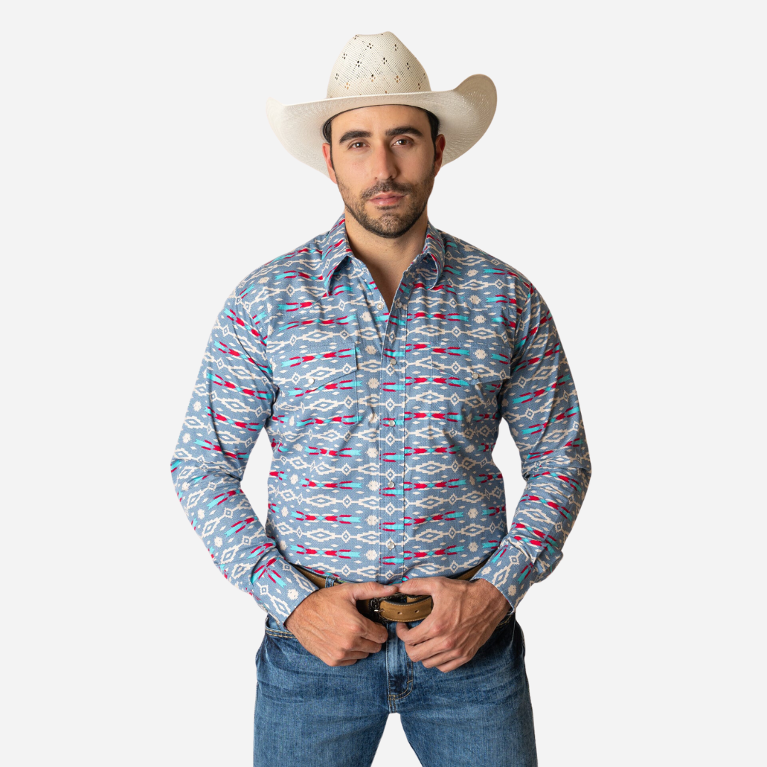 Camisa Caballero Wrangler Azul