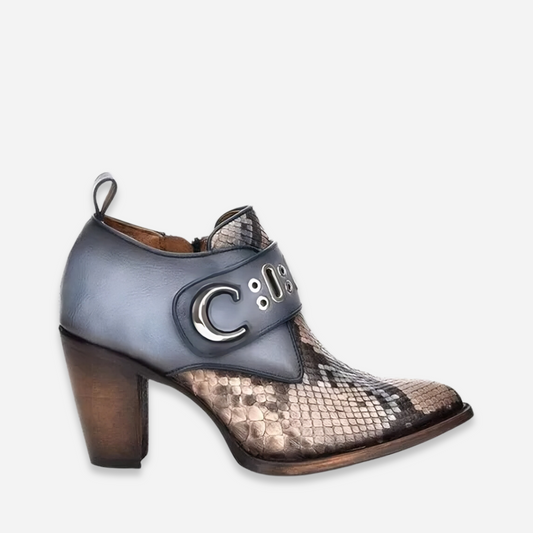 Botin Dama Cuadra Blush Cielo