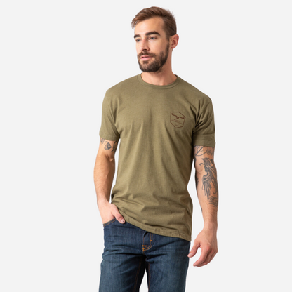 Playera Caballero Kimes Ranch Shielded Trucker Military Green