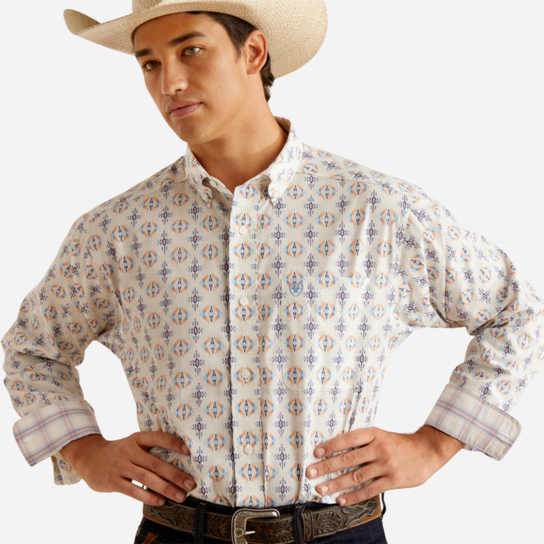 Camisa Caballero Ariat Oatmeal