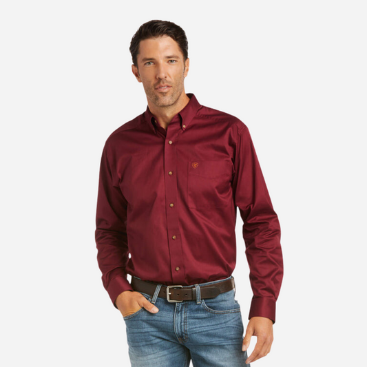 Camisa Caballero Ariat Burgundy