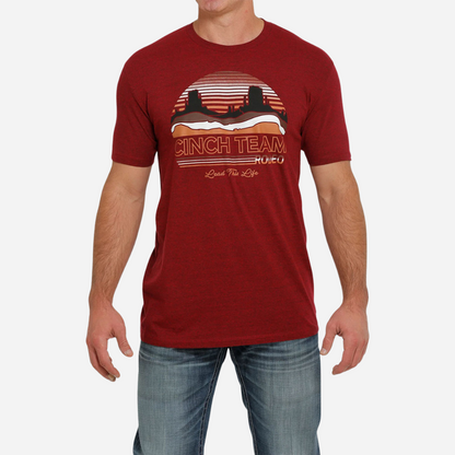 Playera Caballero Cinch Heather Red