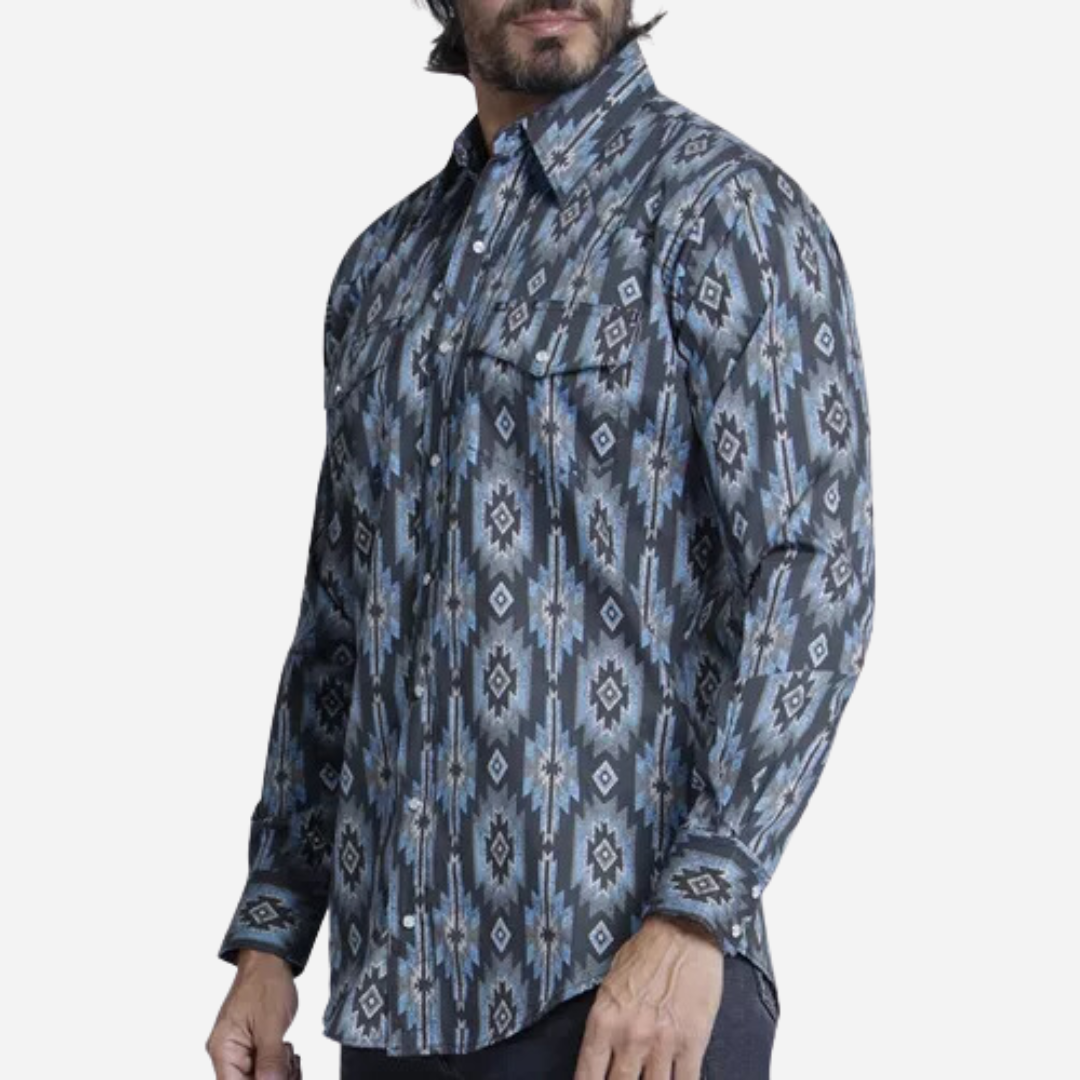 Camisa Caballero Wrangler Checotah Negro