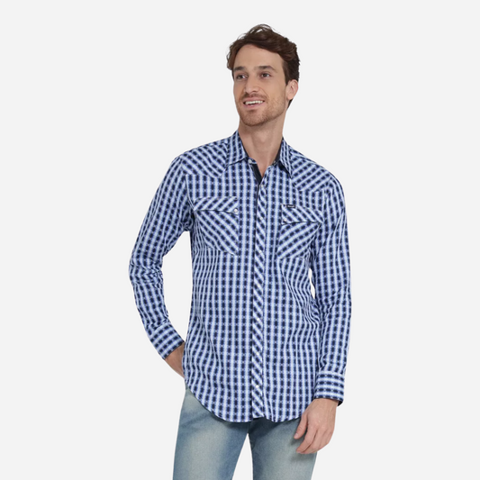 Camisa Caballero Wrangler Azul