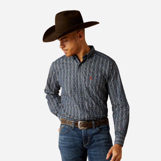 Camisa Caballero Ariat Chambray Blue