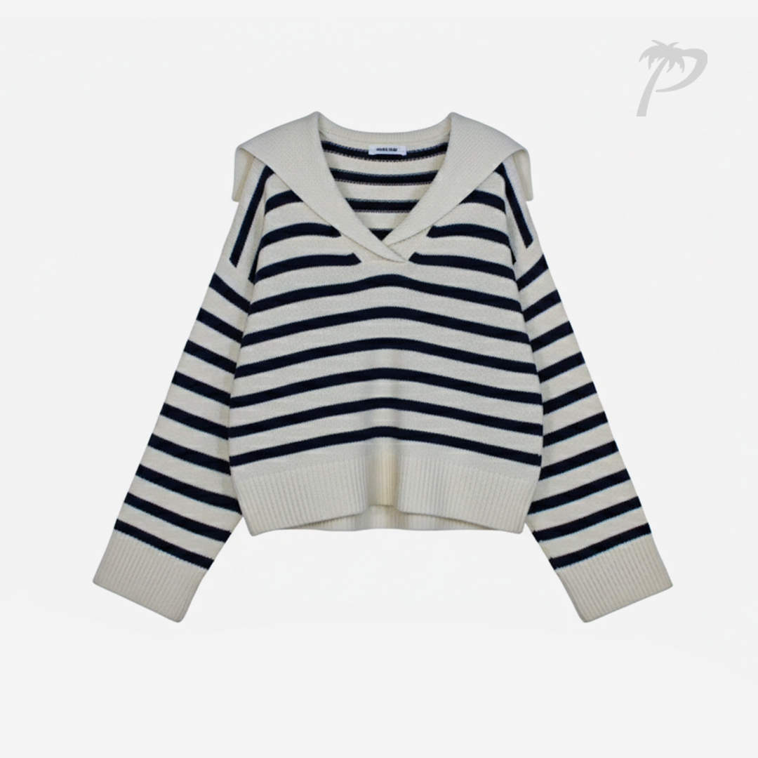Sueter Dama Double Zero Cream Navy