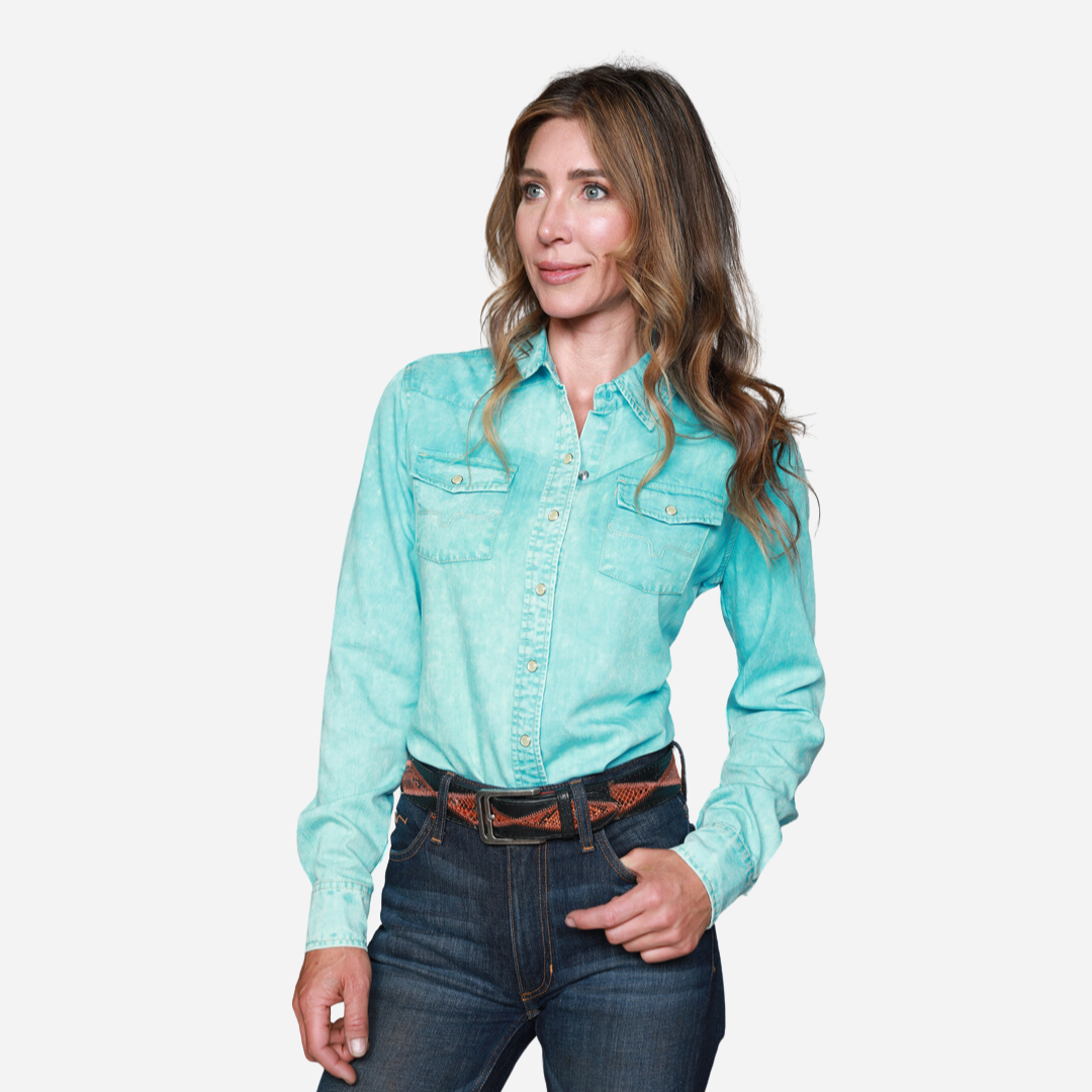 Camisa Dama Kimes Ranch Turquoise