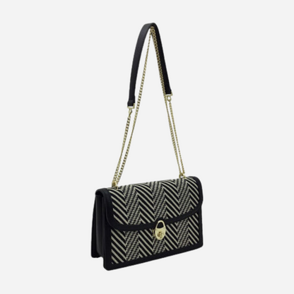 Bolsa Dama Mm Italy Negro-Beige