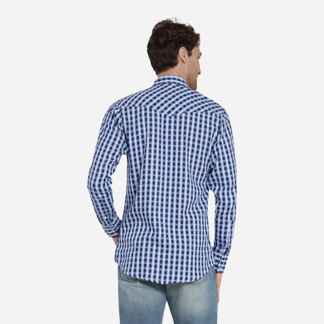 Camisa Caballero Wrangler Azul