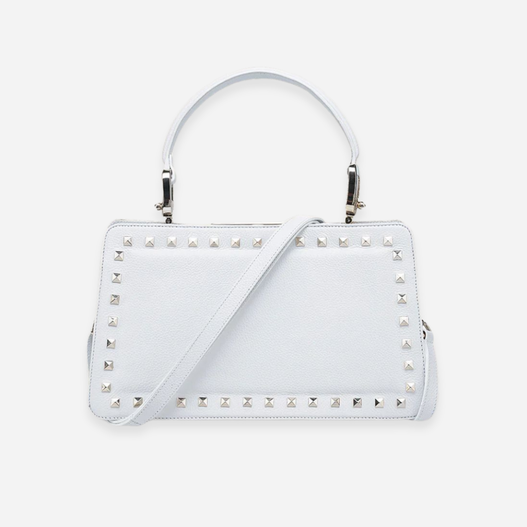 Bolso Dama Cuadra Piton Blanco