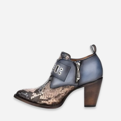 Botin Dama Cuadra Blush Cielo