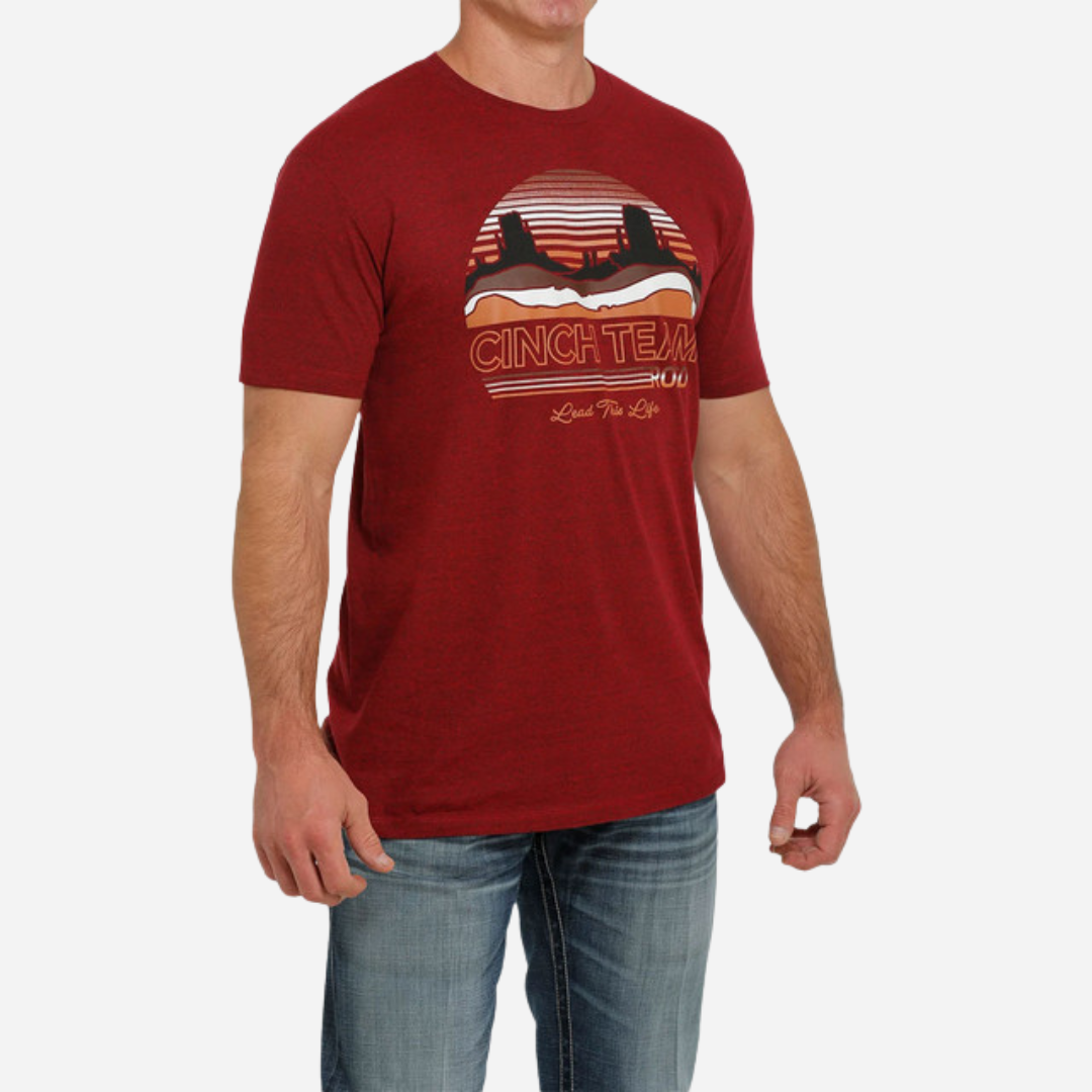 Playera Caballero Cinch Heather Red