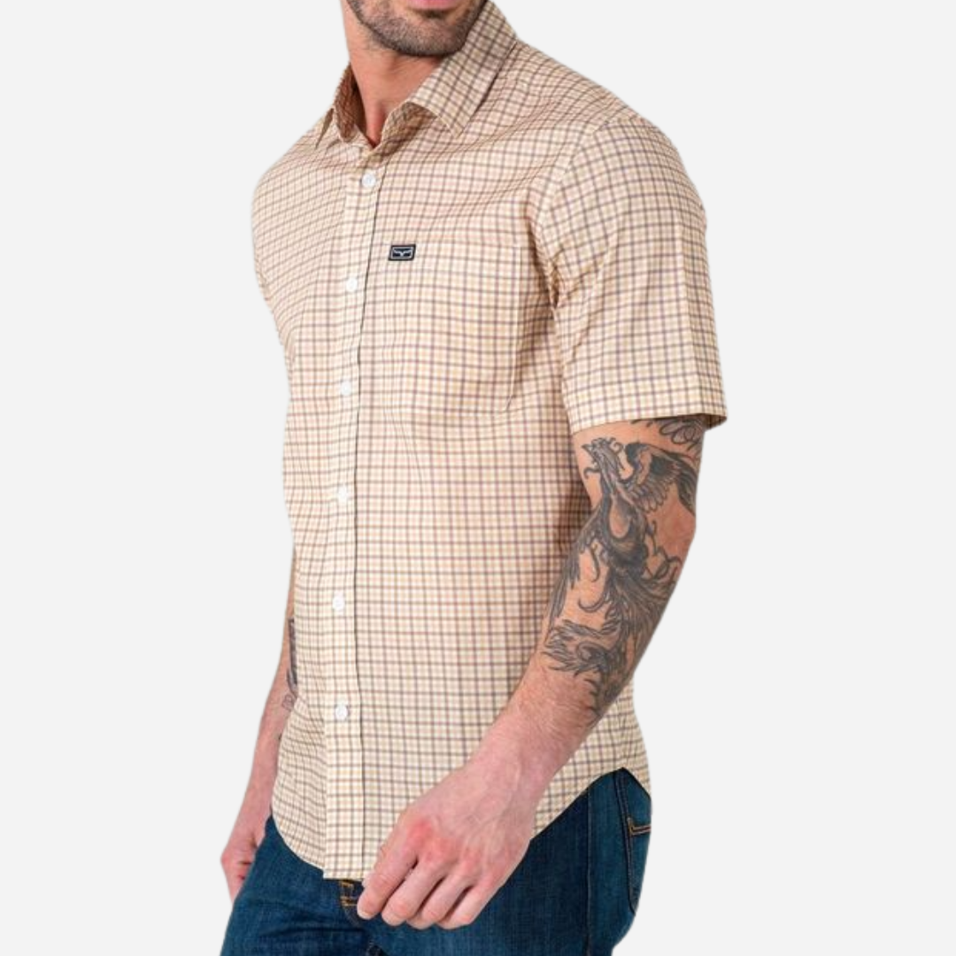 Camisa Caballero Kimes Ranch Tucco Mini Check Khaki