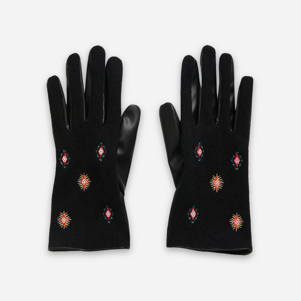 Guante Dama Desigual Negro