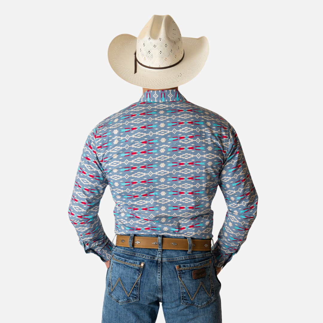 Camisa Caballero Wrangler Azul