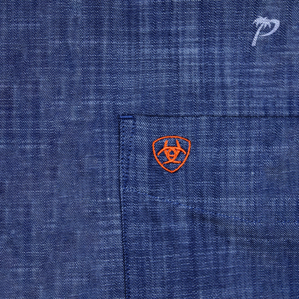 Camisa Caballero Ariat Chambray Blue