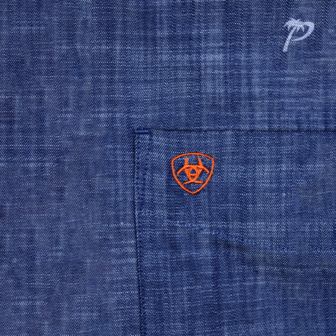 Camisa Caballero Ariat Chambray Blue