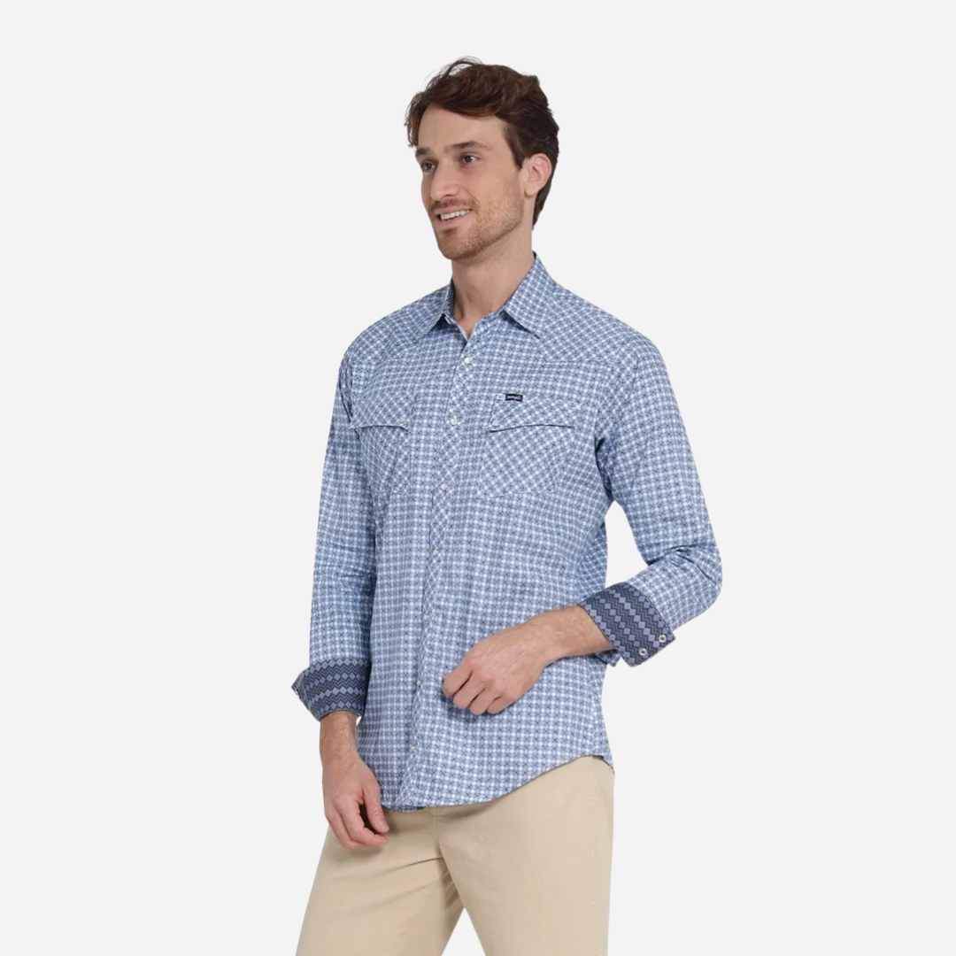 Camisa Caballero Wrangler Azul