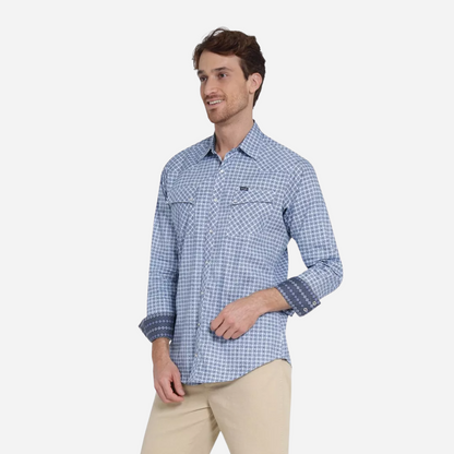 Camisa Caballero Wrangler Azul