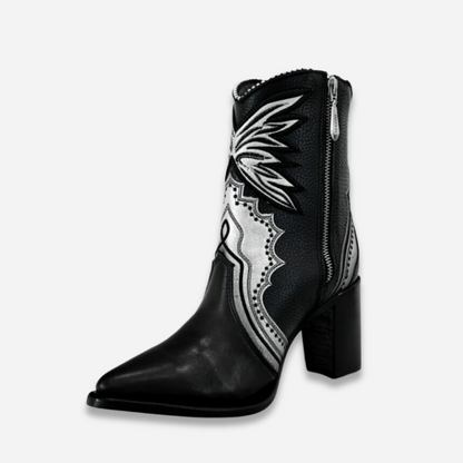 Botin Dama Cuadra Tokio-Gris