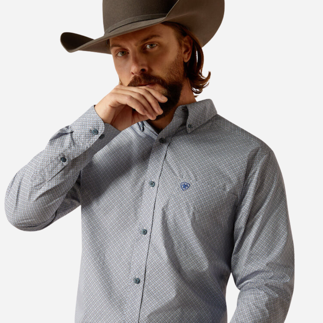 Camisa Caballero Ariat Light Blue