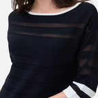 Blusa Dama Joseph Ribkoff Blue Minuit Vanille