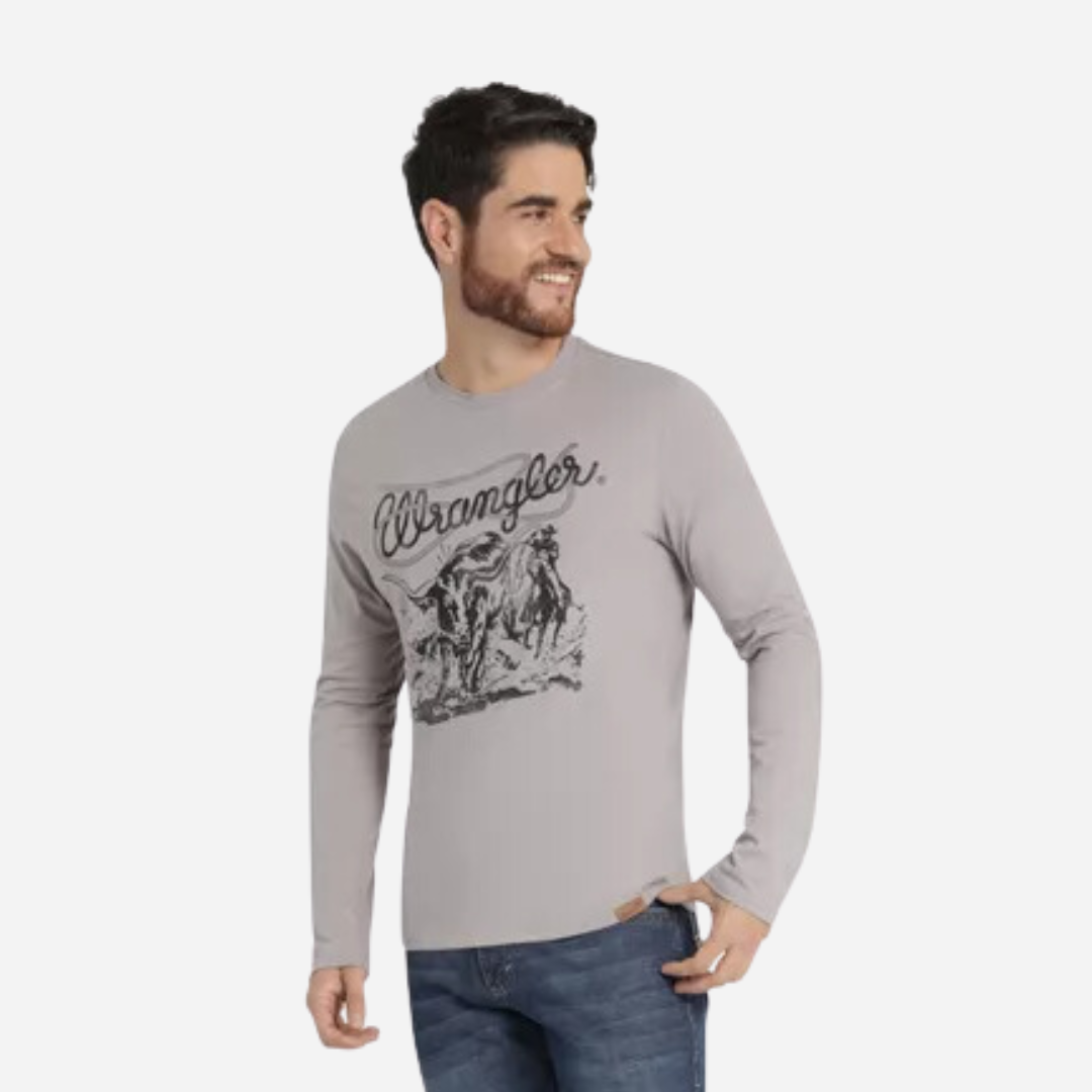 Playera Caballero Wrangler Gris