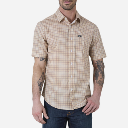 Camisa Caballero Kimes Ranch Tucco Mini Check Khaki