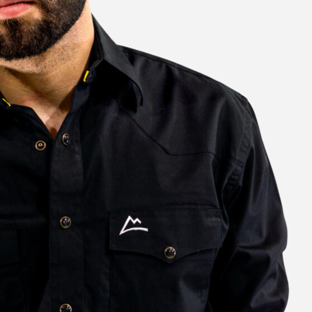 Camisa Caballero Denver Negro Blanco