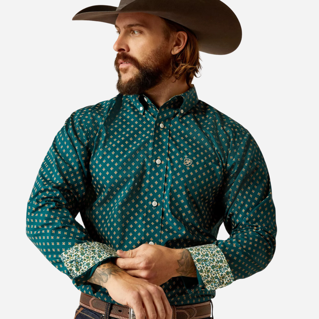 Camisa Caballero Ariat Deep Teal