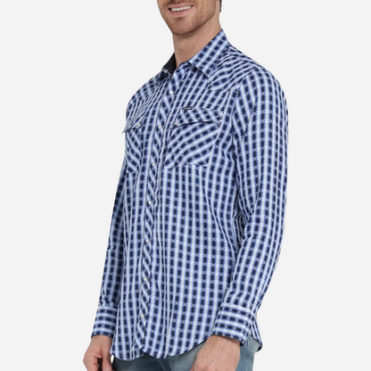 Camisa Caballero Wrangler Azul